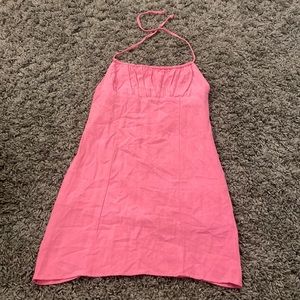 pink halter dress